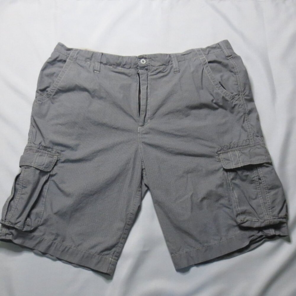 4/$14 I JEANS BY BUFFALO mens CARGO shorts BLUE cream SUMMER blue CREAM size 40